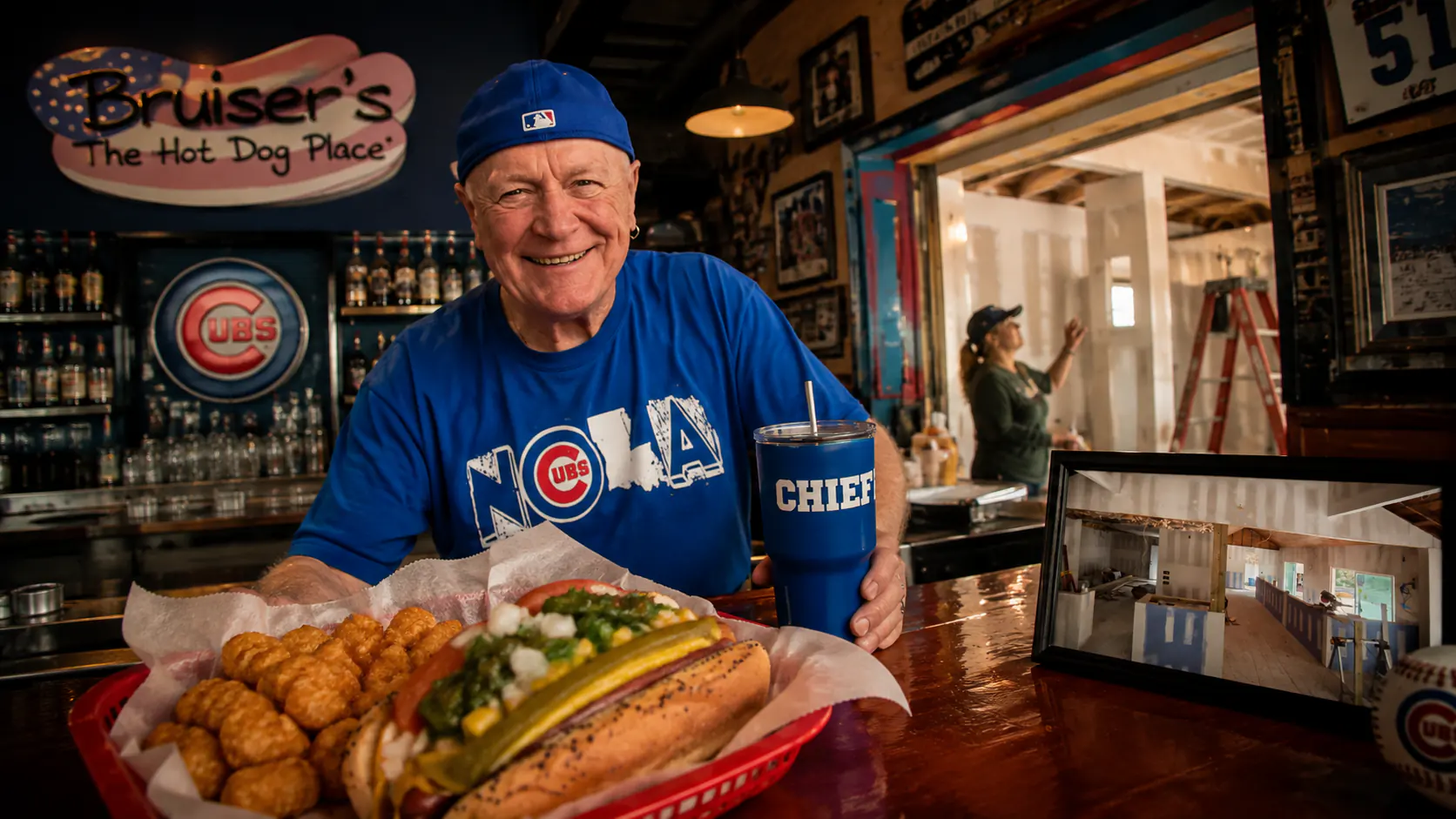 Bruiser's hot dog restaurant brand and website work by Main Street Design