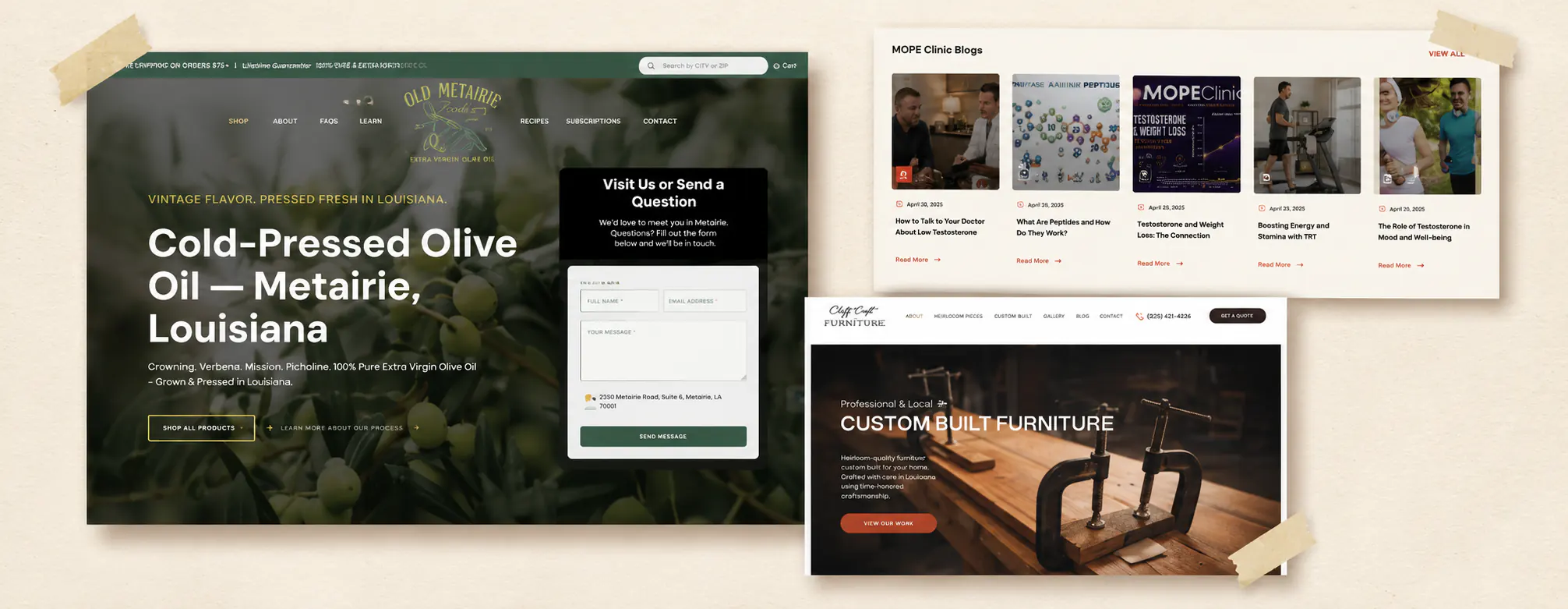 SEO blog articles with FAQs, internal links, calls to action, and local content created by Main Street Design